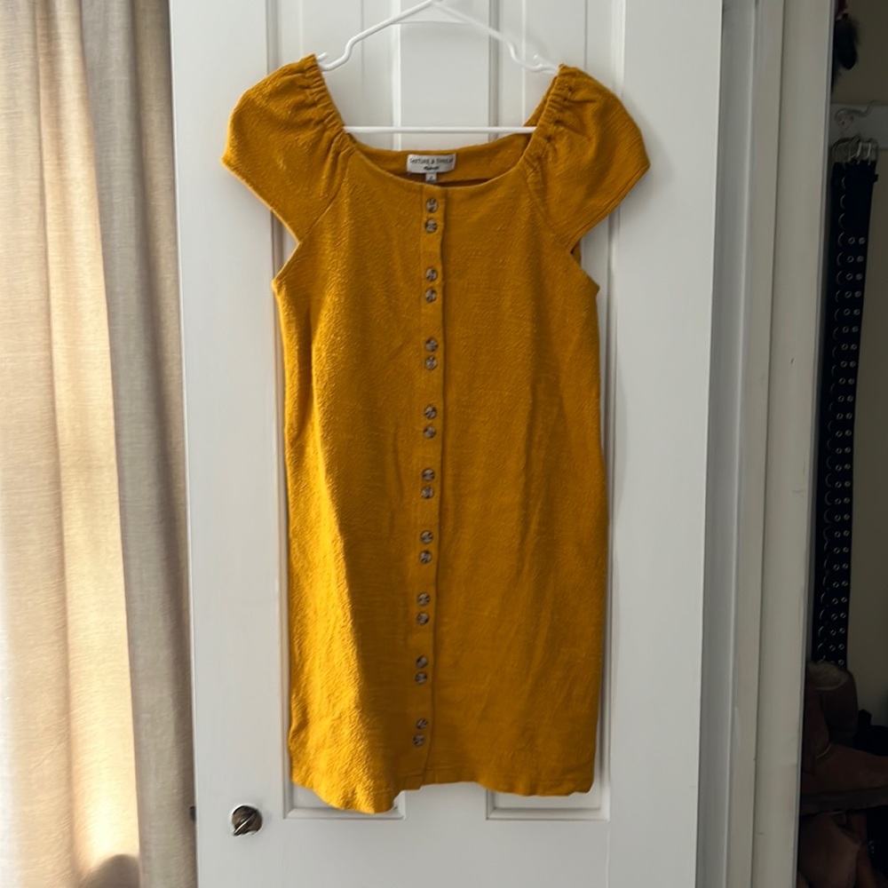 Madewell Yellow Button Dress